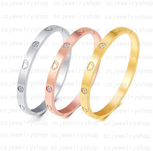 Elegant 18K gold-plated diamond bangle bracelet, a stylish love screw design perfect for women, girls, weddings, and Mother's Day gifting