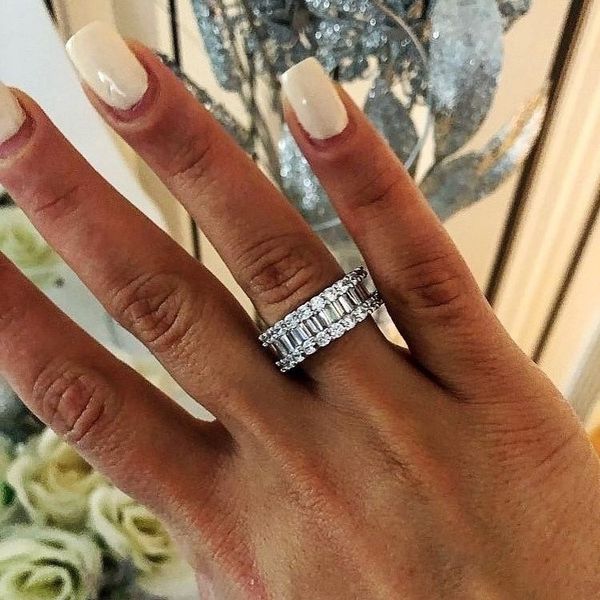 Elegant 925 sterling silver diamond zirconia engagement and wedding rings for couples, a perfect jewelry gift