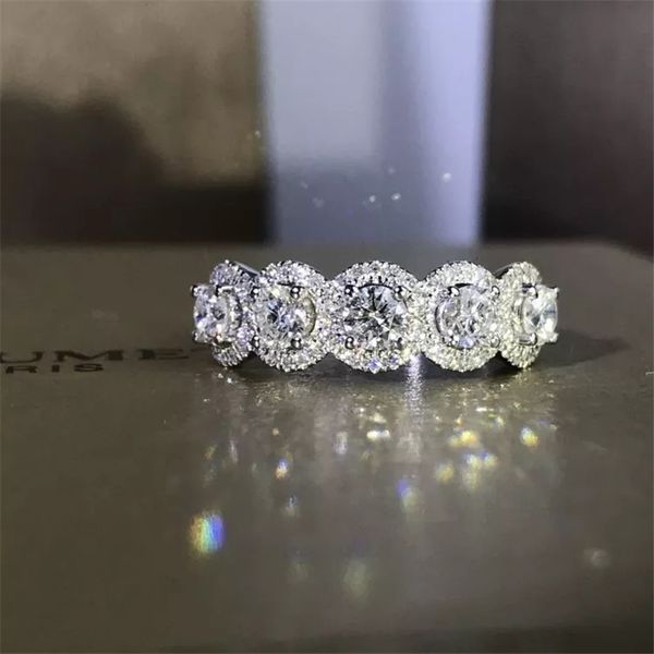 Elegant 925 sterling silver pave CZ statement ring for engagement, wedding, or as a luxury promise band for women and men
