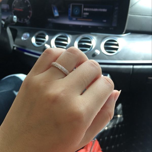 Elegant 925 sterling silver rose gold plated designer ring for women, complete with original box