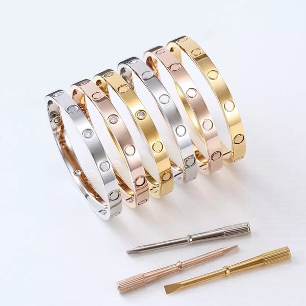 Elegant designer bangles in gold, silver, and rose with 4CZ stones, stylish thin nail cuff bracelets for women and men