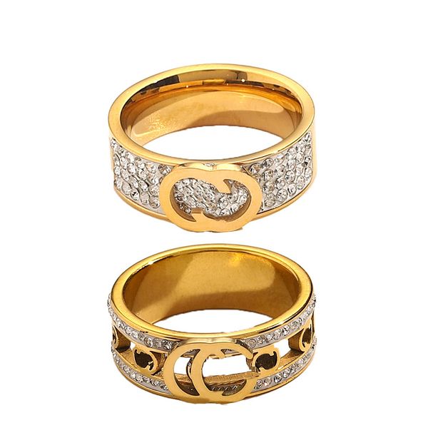 Elegant designer rings for women featuring 18K gold-plated stainless steel with diamonds, perfect for weddings and wholesale