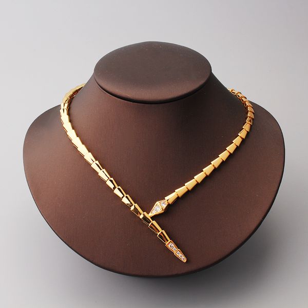 Elegant diamond and gold snake choker pendants, stylish long necklaces for women, luxurious designer jewelry perfect for parties, Christmas gifts, weddings and mothers