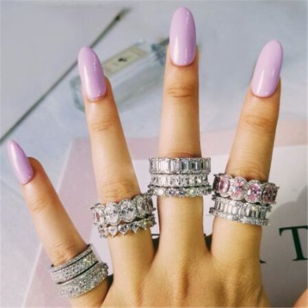 Elegant diamond CZ promise ring in 925 sterling silver, perfect for weddings and parties for both women and men