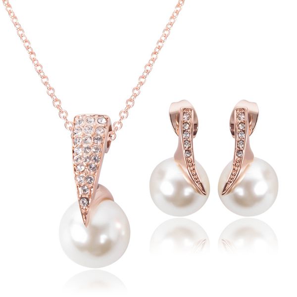 Elegant diamond pearl jewelry set for weddings and parties with free shipping