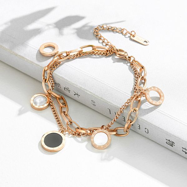 Elegant double-layered clover charm bracelet, a perfect gift choice