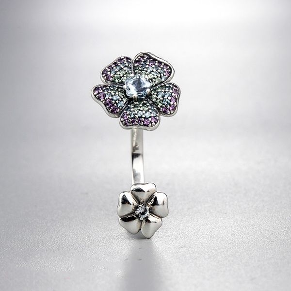 Elegant European-style floral rings, perfect for weddings, crafted in 925 sterling silver for wholesale DIY jewelry