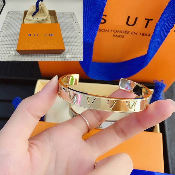 Elegant gold and silver plated women's designer bracelet, stylish open bangle with box, perfect spring birthday gift