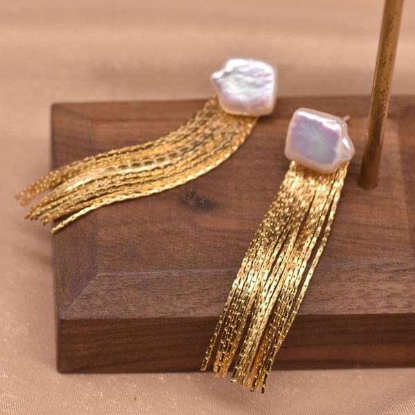 Elegant handmade tassel dangle earrings for women, perfect for weddings, banquets, and Valentine's Day gifts