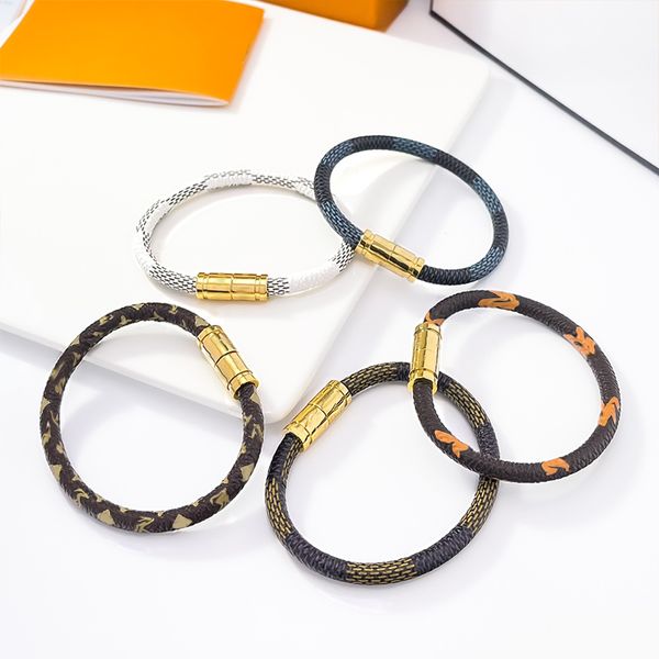Elegant leather rope bracelet for men and women, featuring classic letter chains and unique designs, perfect for weddings or as stylish jewelry