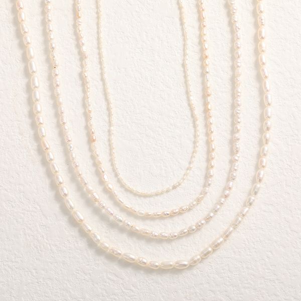 Elegant minimalist pearl choker necklace with 2mm/3-4mm freshwater pearls for women