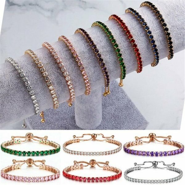 Elegant multicolor crystal tennis chain bracelet, a stylish jewelry gift for women available wholesale