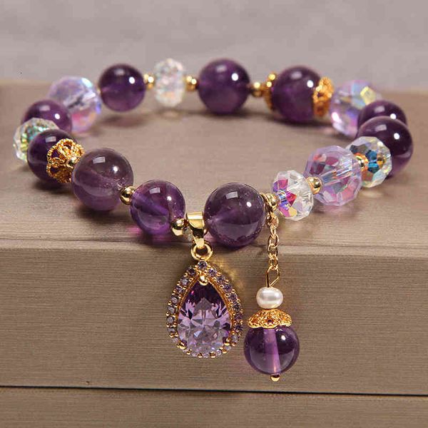 Elegant purple crystal bangle bracelets for women, a luxurious gift for girlfriends and sisters, inspired by nature's cool breeze