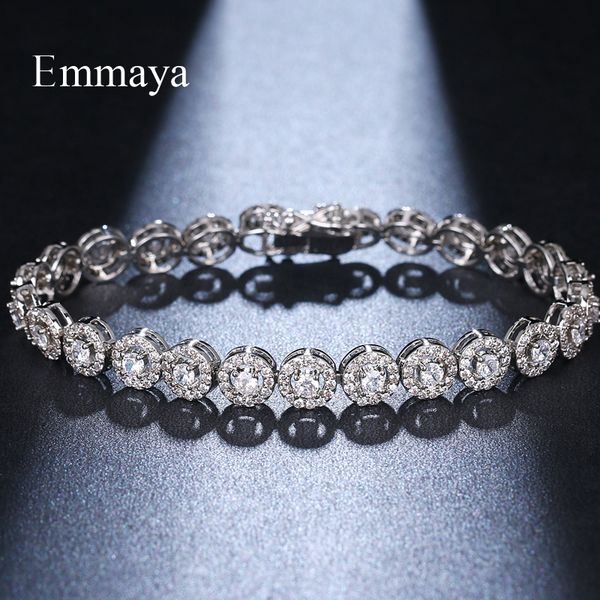 Elegant round-cut cubic zirconia bracelet for women's evening events