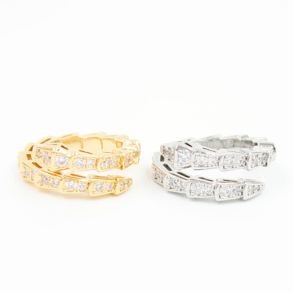 Elegant silver-toned crystal snake rings for women, featuring zircon stones, perfect for weddings and engagements