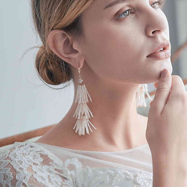 Elegant tassel earrings for bridal wedding photoshoots and studio portraits