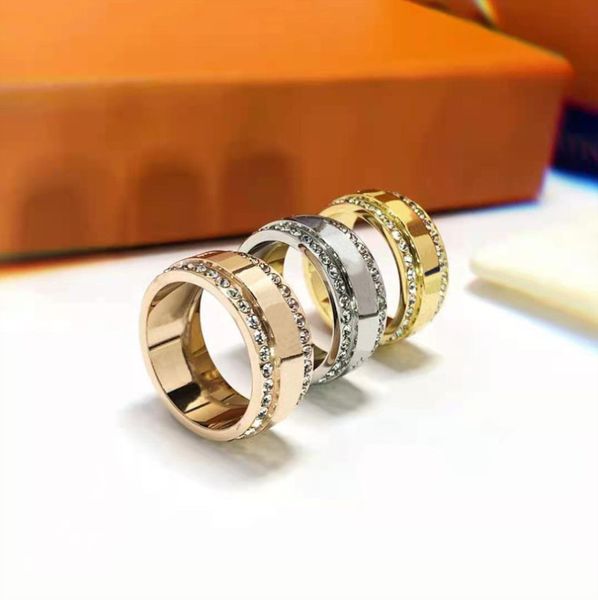 Elegant unisex stone rings for men and women, stylish jewelry gifts in 3 colors with a box