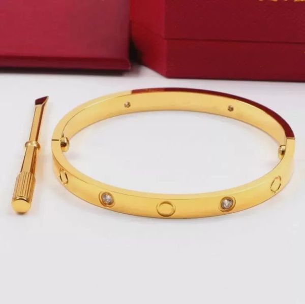 Elegant unisex titanium steel cuff bracelet with CZ stones, perfect for weddings, couples, or as a stylish gift in rose gold, available in sizes 16-19