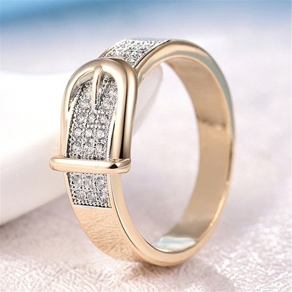 Elegant white rhinestone princess-cut yellow gold plated gemstone rings for women's engagement and weddings