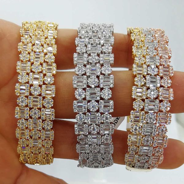 Elegant women's bracelet with three rows of sparkling zircon crystals, perfect for weddings, parties, and bridal gifts