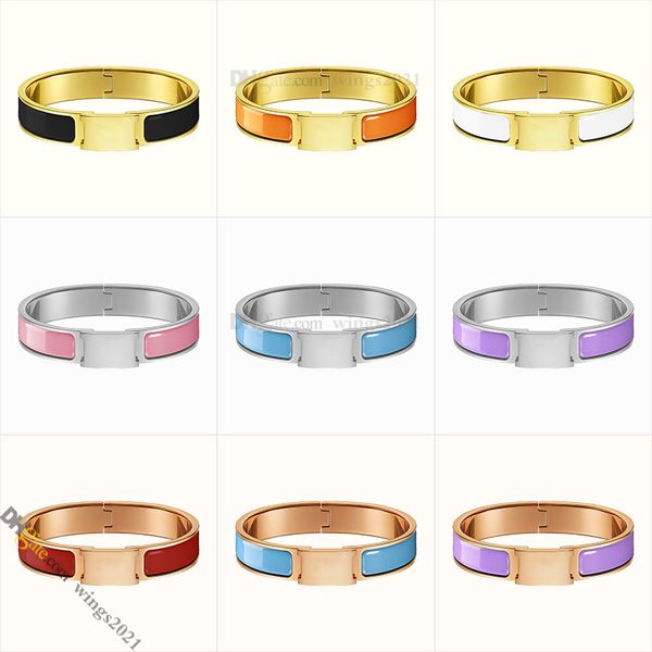 Elegant women's designer bracelet featuring classic charm bangles in gold-plated titanium steel with durable enamel, available in gold, silver, and non-allergic finishes