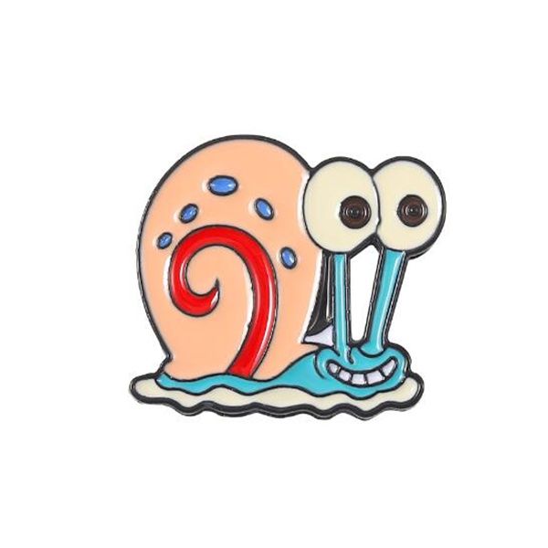 Enamel Pins Cartoon Snail Brooches Shirt Lapel Bag Cute Animal Badge Jewelry Gifts for Friends GC1355