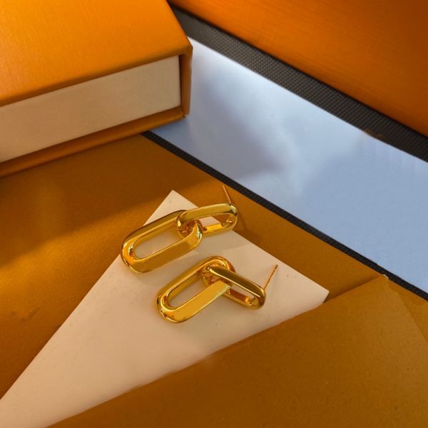 Exquisite designer gold-plated earrings for women, elegant 1.5x3.5 fashion accessory