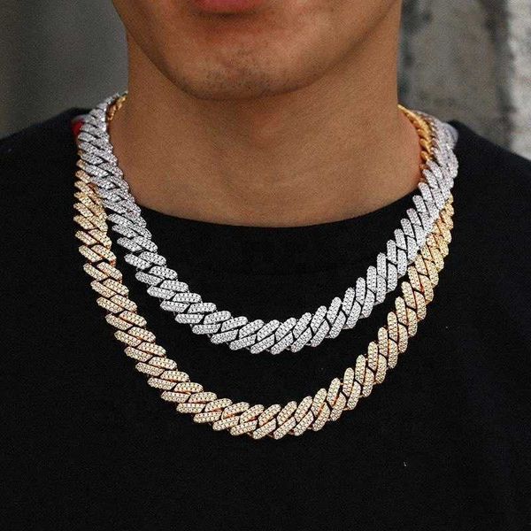Factory Custom Hip Hop Iced Out S925 Sterling Silver 10mm Moissanite Diamond Cuban Chain Link Necklace
