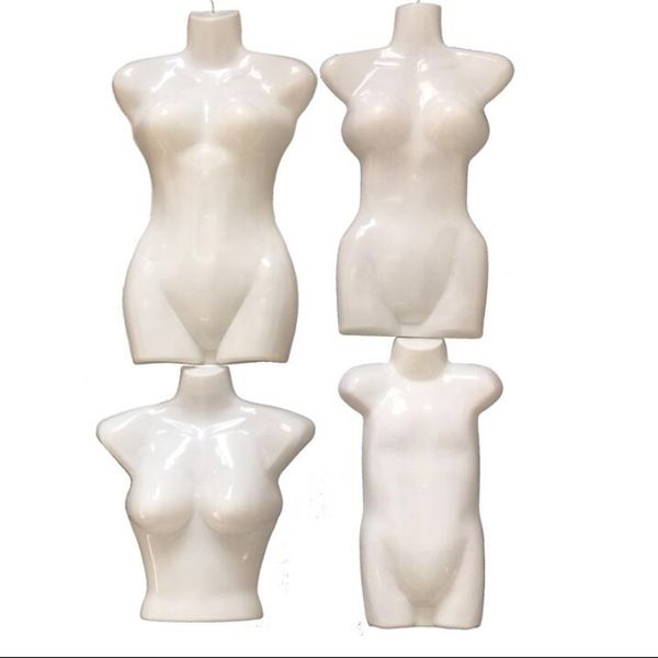Fashion 10-piece lot female sewing mannequin with half-length male plastic torso for clothing display on hanging board dummy B063