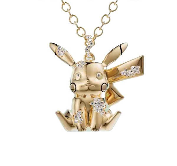 Fashion New Arsham studio's 18K yellow gold diamond pendant necklace with cartoon spirit design