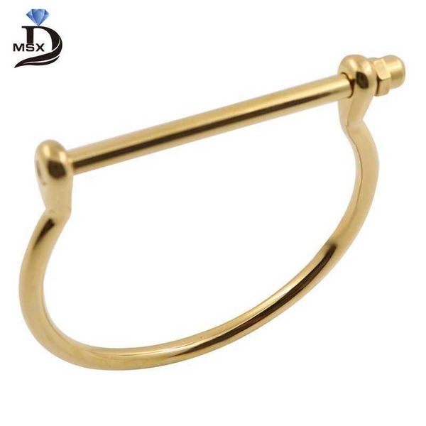 Fashion Punk Love Bangle Bracelet for Women and Men - Stylish Stainless Steel Horseshoe Cuff, Perfect for Weddings and Parties