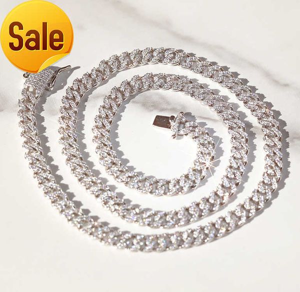Fashionable 6mm or 10mm GRA-certified moissanite Cuban link chain in 925 solid silver, ideal for hip-hop and rap styles