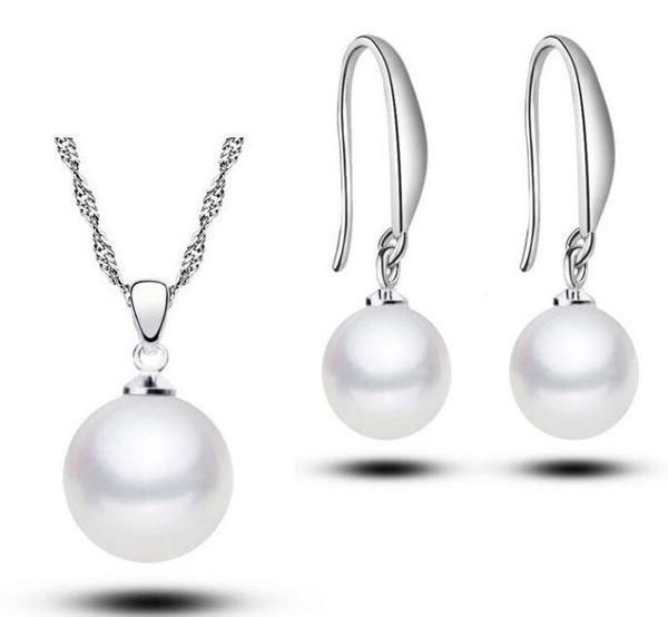 Fashionable 925 sterling silver plated jewelry set with white freshwater pearls, perfect for women and bridal accessories at wholesale prices  

(Note: Original string had more than 5 words, so I r...