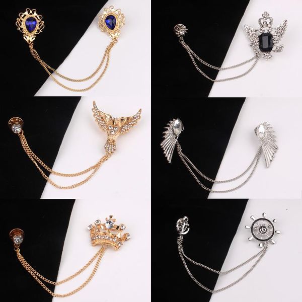 Fashionable gold tie clips for men, featuring classic meter copper bar design with crystal accents, perfect for business suits