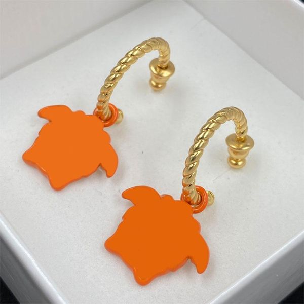 Fashionable Orange Earrings - Elegant Minimalist Design for Men and Women