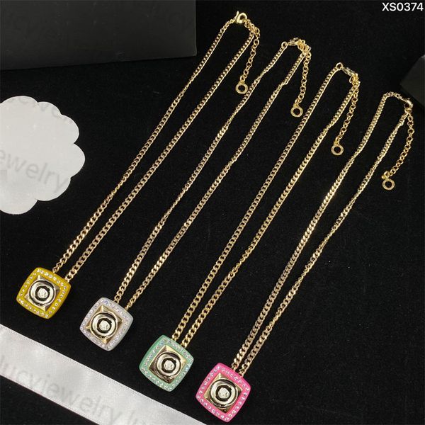 Fashionable pendant necklace with elegant letter design in four stylish colors for a sophisticated look