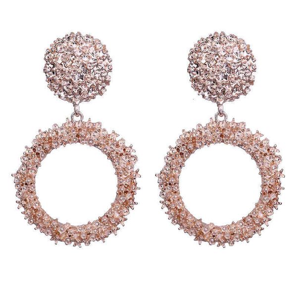 Fashionable round alloy-textured plated ear stud clip rings for stylish wear