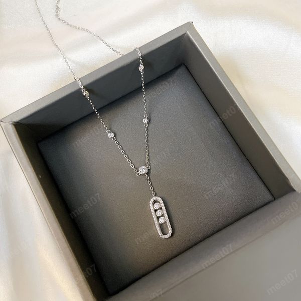 Fashionable silver-plated stainless steel necklace with a simple diamond slide design, perfect for stacking and gifting on anniversaries or birthdays