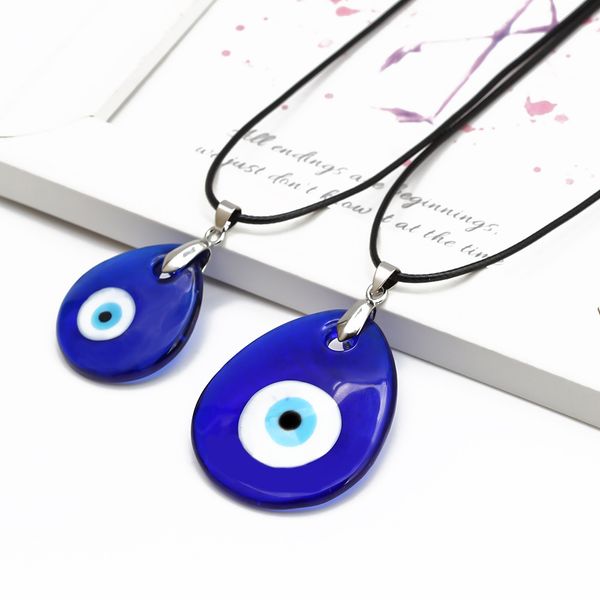 Fashionable Turkish Evil Eye pendant choker necklace with lucky blue eyes design, a stylish clavicle chain for women and girls, perfect as a party accessory or gift