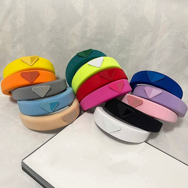 Fashionable vintage elastic hairbands for women and girls, featuring solid colors, sponge headbands, wide side designs, and letter prints