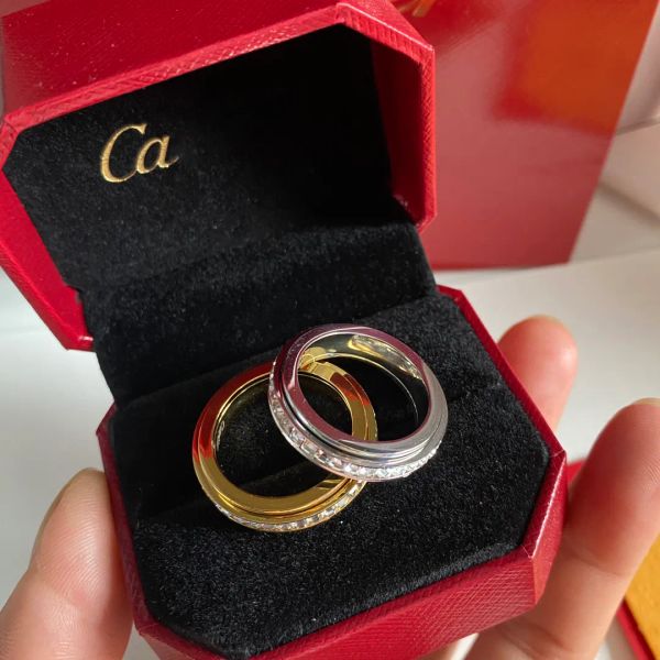 Fashionable women's designer ring featuring alphabet diamond design, perfect for Christmas, versatile and elegant, comes with optional gift box