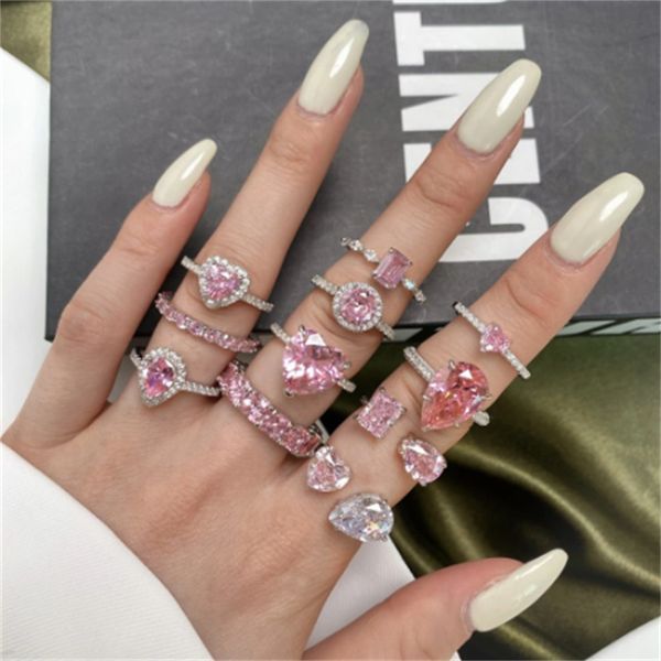 Fine Lab Pink Diamond Ring crafted in genuine 925 sterling silver, perfect for weddings, engagements, or as a special jewelry gift for women and men