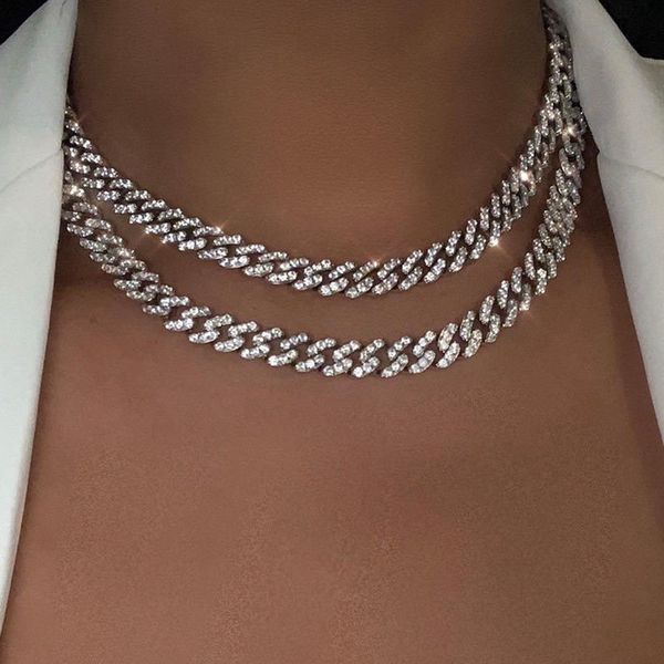 Flatfoosie Gold Silver Color Iced Out Rhinestone Choker Necklace Women Bling Cuban Link Chain Crystal Necklace Hip hop Jewlery 0927

Rewritten:
Flatfoosie gold and silver rhinestone choker necklace...