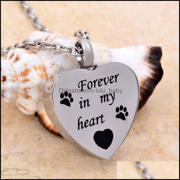 Forever In My Heart memorial pendant for pet ashes, a necklace urn keepsake to hold your beloved dog's remains