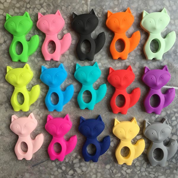 Fox-shaped teething necklace for babies to chew on safely