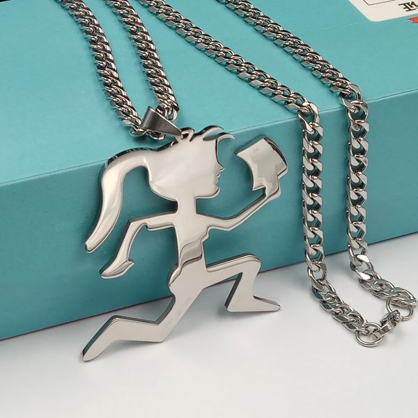 Free shipping on high-polished silver ICP jewelry, featuring a stainless steel hatchet pendant for women with a 24-inch 5mm Cuban chain necklace