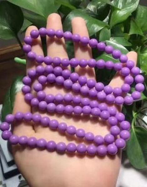 Free shipping on Natural Phosphosiderite purple gemstone 108 prayer beads bracelet, 8mm size