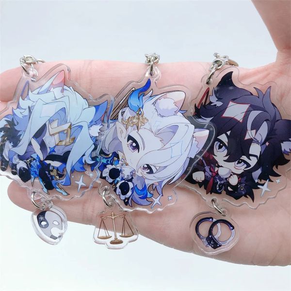 Genshin Impact Furina Charlotte Neuvillette Clorinde acrylic keychain accessories with cartoon badges