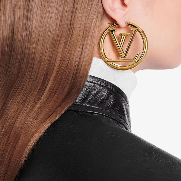 gold 5 cm large hoop earrings for women, elegant designer jewelry