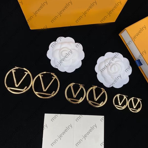 Gold hoop earrings for women, stylish 925 silver designer jewelry with needle, perfect fashion gift